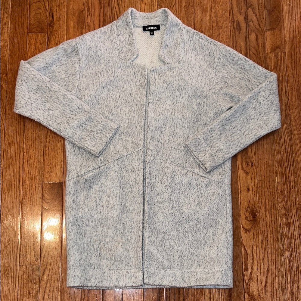 Express Light Gray Sweater Trench Coat Women’s Size XS